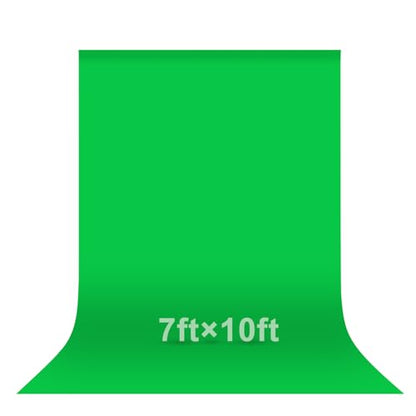 EMART Green Screen Photo Backdrop, 7x10 ft Photoshoot Backdrop Chroma Key Green Screen Polyester Cloth Fabric Curtain for Background Removal, Zoom Meeting, Photo Video Studio, Live Streaming - color: Green, size: 7 x 10 Ft
