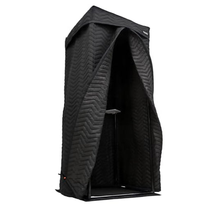 Portable Vocal Booth, Home Recording Studio, Echo-Free Sound Isolation Booth for Voice-Over, Singing (ZIGZAG-BLK, L) - size: L