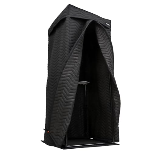 Portable Vocal Booth, Home Recording Studio, Echo-Free Sound Isolation Booth for Voice-Over, Singing (ZIGZAG-BLK, L) - size: L