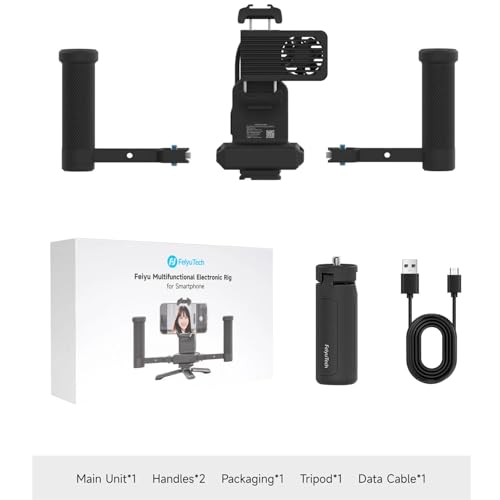 Feiyu Phone Video Rig Pro for iPhone 17/16/15 Pro & Pro Max – ProRes 4K Cage with Active Cooling, 1300mAh Battery, USB-C Expansion – Professional Smartphone Video Rig for Filmmaking & Vlogging