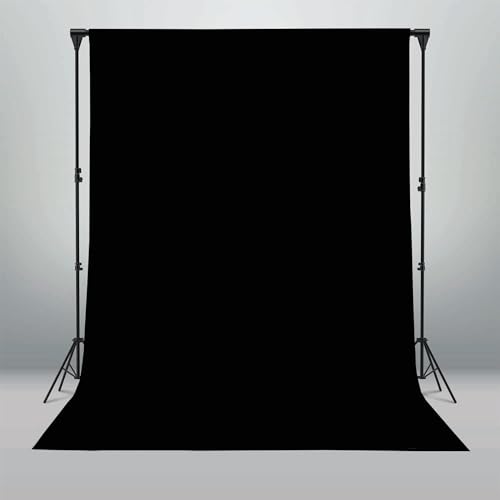 Black Backdrop Background for Photography, 8ft x 10ft Photo Background Curtain Rod Pocket Fabric Drapes Panels for Boys Birthday Holiday Home Halloween Decoration Portrait Photoshoot, Party and Video - color: Black Backdrop, size: 8x10ft