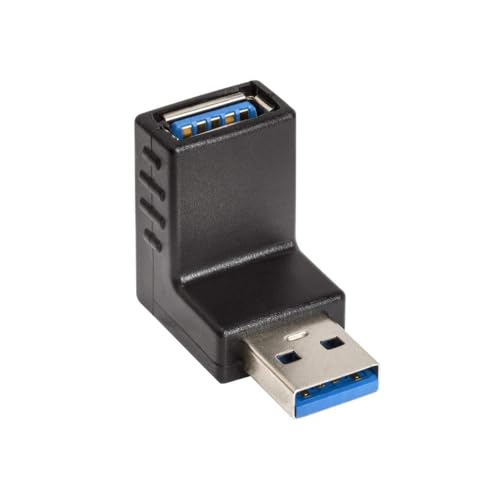 Cmple - 90 Degree USB 3.0 Male to Female Adapter Up Right Angle USB A Plug to Jack Connector Converter Extender for PC Laptop Hard Drive Keyboard Mouse Charger - 10 Pack - size: 10 Pack, style: USB 3.0 A Male to A Female 90 Degree