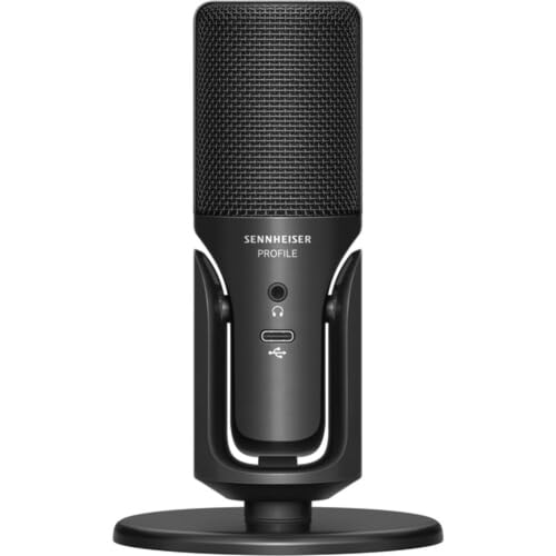 Sennheiser Profile USB Condenser Microphone with Desktop Stand Bundled with Microphone Boom Arm + Wind Screen Pop Filter + Microfiber Cleaning Cloth (4 Items) - style: Profile Mic + Arm & Pop Filter