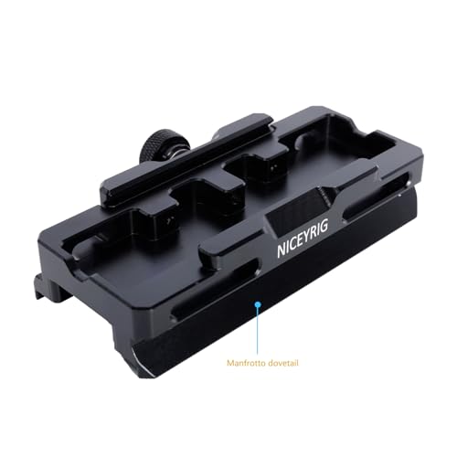 NICEYRIG Extended Quick Release Plate for Manfrotto-Style to Quick Release Clamp for Arca-Swiss, Tripod to Gimbal Adapter Applicable for DJI RS 4/4 Pro/3/3 Pro/2/RSC2, Ronin S - 563