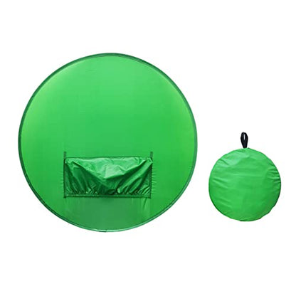 56in Round Green Screen Backdrop, Portable Collapsible Webcam Backdrop, Green Screen Chair Background for Video Chats, Live Broadcast