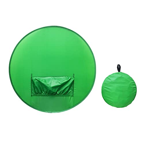 Round Green Screen Backdrop, 142cm Round Screen Backdrop Portable Green Screen Chair Background for Video Chats Video Conference Game Single Layer