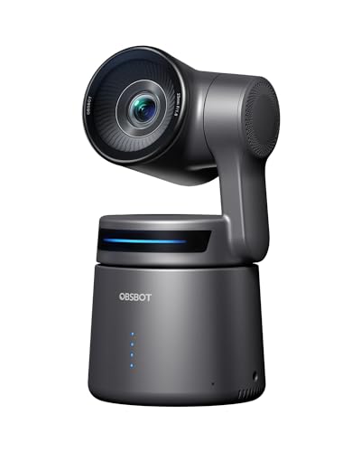 OBSBOT Tail Air NDI Streaming Camera 4K, AI Tracking PTZ Camera with Intelligent APP, Gesture Control, HDMI/USB-C/Wireless Webcam, Video Camera Live Stream for YouTube, Church, Worship, Creator, etc. - size: Tail Air