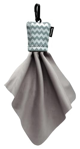 SPUDZ Classic Microfiber Lens Cleaner – Clip-On Pouch, Washable – for Binoculars, Scopes, Glasses, Screens | Classic | Gray Chevron, 6 x 6 Inch - color: Gray Chevron, size: 6 x 6 Inch