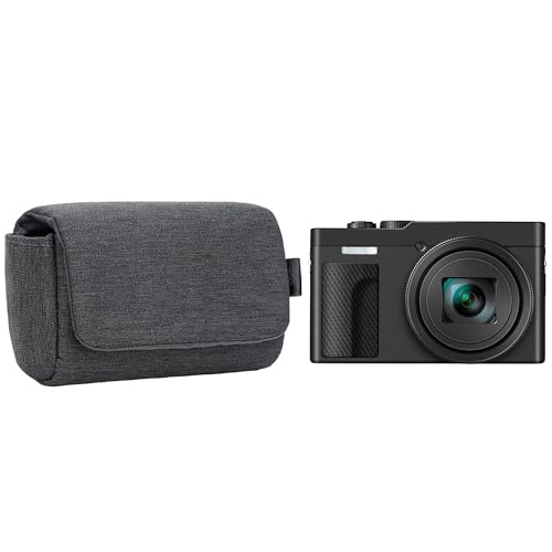 Compact Camera Case for Ricoh GR IV GR III SONY RX100 VII Lumix ZS99 | Lumix ZS99 ZS300 Canon SX740 G7X III Compatible, KODAK FZ45 FZ55 H35N Snapic A1 Compatible, Without Strap, Oxford fabric - color: Polyester Camera Case Dark Gray