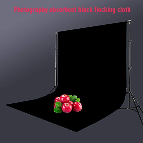 Black Velvet Photography Backdrop,Light Absorbing Non Reflective Solid Professional Black Background Cloth - size: 70x100cm