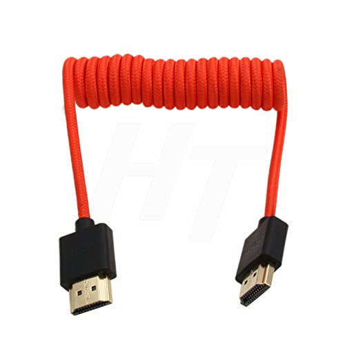 HDMI 4K 120p 8K Cable Braided Coiled for Ninja V SmallHD Blackmagic Monitor Sony A7RV A7m4 FX9 Canon C400 C70 C500II Lumix S1H Nikon Z9 Camera Type A HDMI 2.1