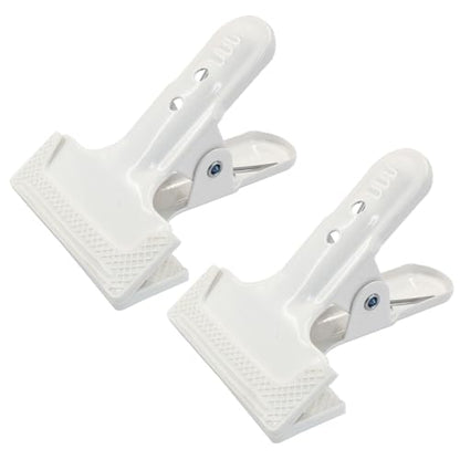 Murtenze 2 Pack Heavy Duty Spring Clamps Clips, 4" Backdrop Spring Clamps Black Metal Rubber Hinge Clip for Photography Background Stands, Woodworking & Home Improvement Projects(White)