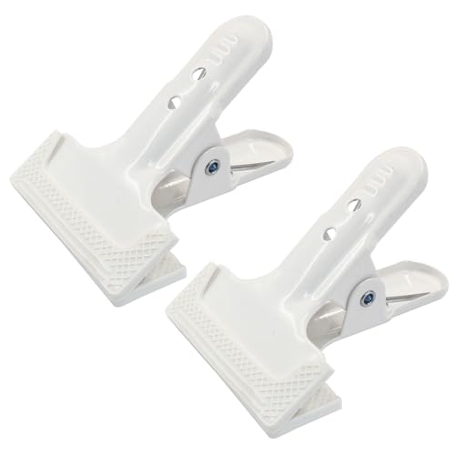 Murtenze 2 Pack Heavy Duty Spring Clamps Clips, 4" Backdrop Spring Clamps Black Metal Rubber Hinge Clip for Photography Background Stands, Woodworking & Home Improvement Projects(White)