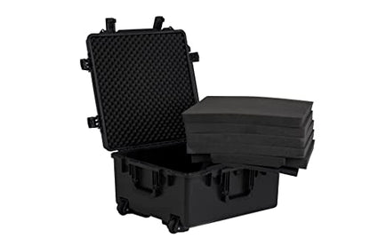 MEIJIA Premium Waterproof Rolling Hard Camera Case,Hard Protective Case with customizable fit foam and wheels,Full Protection with Light&Convenient Design,Elegant Black (24.8"X23.7"X13.17") - size: 24.8"X23.7"X13.17"