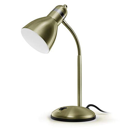LEPOWER Metal Desk Lamp, Adjustable Goose Neck Table Lamp, Eye-Caring Study Desk Lamps for Bedroom, Study Room and Office (Bronze) | Compact & Sturdy, Space-Saving for Bedside & Dorm, E26 Table Lamp, Eye-Caring, Ldeal for Study, Office, Back to School - c