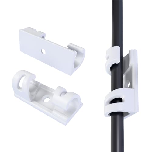 50 Pcs Self Adhesive Cable Clips,Upgraded Cable Management with Screw Hole,Strong Cord Organizer for Under Desk,Car,TV PC,Christmas Light Indoor/Outdoor-White S - color: white, size: S(Fit 0.12-0.2in)