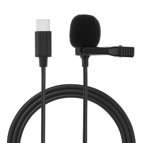 RTNLIT Lavalier Lapel Microphone - 3.5mm Omnidirectional Condenser Mic, Clip On Mic for Smartphones, Noise Cancelling for Podcast, YouTube, Vlogging, Asmr