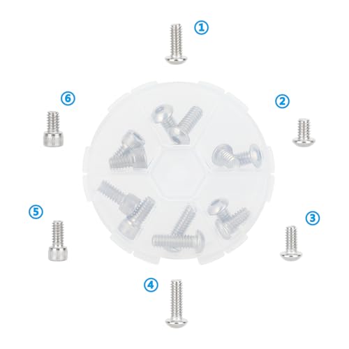 CAMVATE 12 Pieces 1/4"-20 Camera Mounting Screw with Storage Cases | Hex Socket Head & Button Head Cap