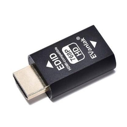 EVanlak Hdmi Edid Emulator Passthrough 3rd Generrtion Premium Aluminum Eliminated Emulator Adapter Work with Mac Thunderbolt to HDMI Switches/Extender/AV Receiver/Video Splitters 1024X768@60hz - color: HDMI EDID 768-1P