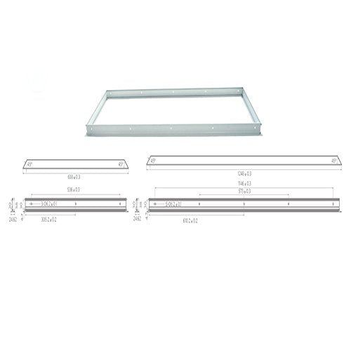 LUXRITE 2x4FT LED Panel Flange Kit, Aluminium Frame, Fits with Any Regular Size 2x4FT LED Panel - size: 2x4 FT