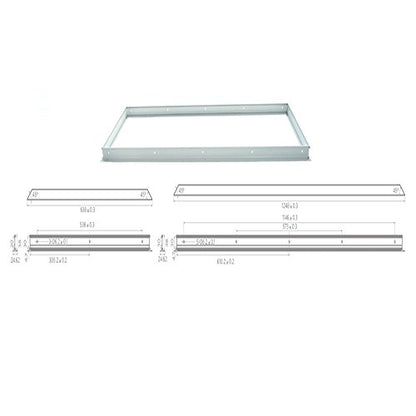 LUXRITE 2x4FT LED Panel Flange Kit, Aluminium Frame, Fits with Any Regular Size 2x4FT LED Panel - size: 2x4 FT