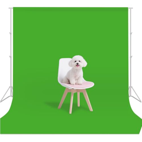 Green Photo Backdrop for Photoshoot Background Photography 6x9ft | Polyester, Chroma Key, Live Streaming, Zoom Video Studio, Online Courses - color: Green, size: 6X9 FT