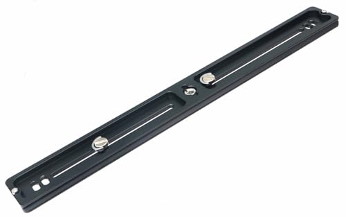 PU-350 350mm Universal Long Quick Release Plate Dual Dovetail Slide Rail with D-Ring Screw for Ball Head Tripod Mount DSLR Camera Arca Swiss Compatible