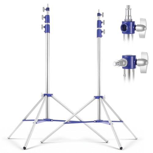 Light Stand Photography 10.5ft/320cm, 2 Pack Heavy Duty Photography Tripod Stand with 1/4” to 3/8” Universal Screw, Adjustable Lighting Stand for Studio LED, Ring Light, Softbox, Monolight, Strobe - size: 2 pack