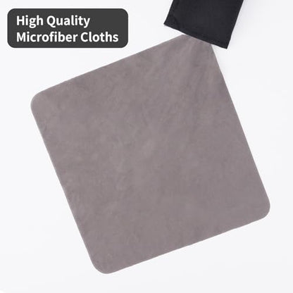 Reusable Microfiber Glasses Cleaner Cleaning Cloth Wipes with Pouch BK,4Pcs | Portable Pouch Keychain for Eyeglass Lens Sunglasses Jewelry Electronics and Screen