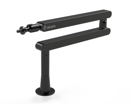 BEACN Mic Stand - Studio-Quality Low Profile Adjustable Microphone Arm with 360° Rotation, Cable Management, Easy Clamp, Universal Fit for Streaming, Podcasting, Gaming (Dark) - color: Dark