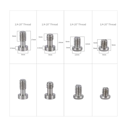 NICEYRIG Camera Accessories Screw Set, 1/4’’-20 & 3/8’’-16 Multi-Size Screws for DSLR Camera Cage, Handle, Cheese Plate [Pack of 24] - 617