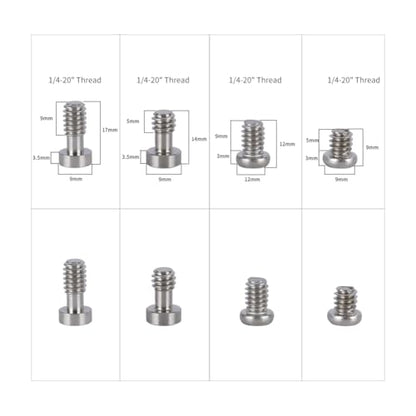NICEYRIG Camera Accessories Screw Set, 1/4’’-20 & 3/8’’-16 Multi-Size Screws for DSLR Camera Cage, Handle, Cheese Plate [Pack of 24] - 617