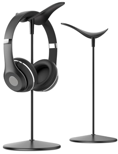 Lamicall Headphone Stand, Desktop Headset Holder - Desk Earphone Stand, for All Headsets Such as Airpods Max, HyperX Gaming Headphones, Beats, Senn heiser Music Headphones Gifts - color: Black