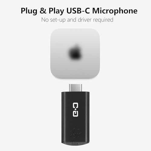 USB C Mini Microphone for Mac mini M4/M4 Pro & MacBook, Plug-and-Play | Compact Condenser Mic with Clear Audio, Portable Design for Work and Study