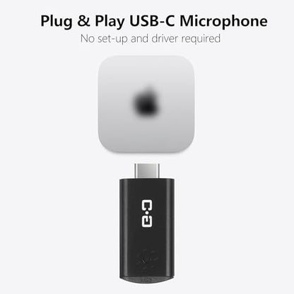 USB C Mini Microphone for Mac mini M4/M4 Pro & MacBook, Plug-and-Play | Compact Condenser Mic with Clear Audio, Portable Design for Work and Study