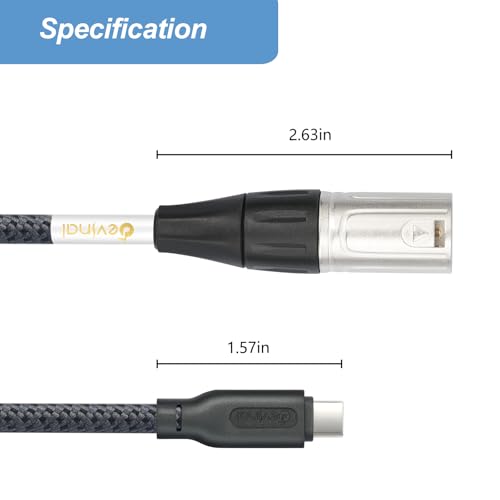 USB C to XLR Cable, Smartphone/Laptop to XLR Male Output Cable for Amplifier, Speaker, Mixer Console, etc 3.3 FT - color: 1M/3.3FT
