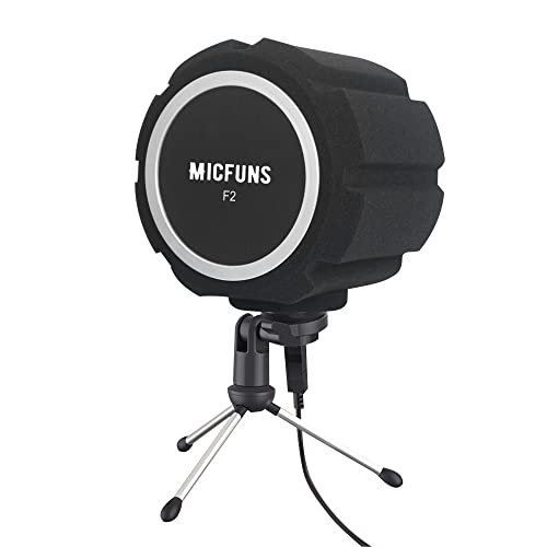 F2 Professional Microphone Windscreens Pop Filter, Acoustic Filter for 45mm-60mm Recording Studios Microphones, Sound-Absorbing Foam That Reduces Noise and Reflections(Black
