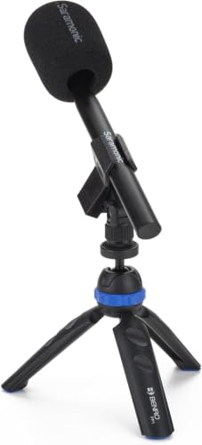 Saramonic Handheld Wireless Mic Stand with Pop Filter, Interview Microphone Adapter for Lavalier Wireless Mics, Compatible with Rode, DJI and All Lav Mic