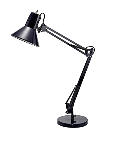 Bostitch Office VLF100D Swing Arm Desk Lamp, Metal, 36" Reach with Multi-Joint Adjustment, Includes Replaceable LED Bulb (VLF), Black - style: Base, Black