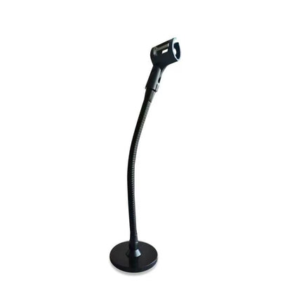 Gooseneck Podium Microphone Mount Stand, 13 inch Flexible Arm with Weighted Base and Clip, Black