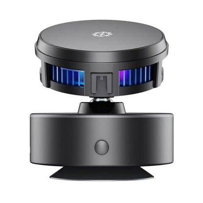 Magnetic Car Phone Holder with Cooling Fan and Wireless Charging, 360° Rotating Dashboard Windshield Vacuum Suction Cup Mount, Universal Phone Stand for iPhone 17/16/15/14/13, Samsung Galaxy S26/S25