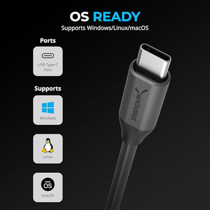 SABRENT USB-C to DB9 Serial RS-232 Adapter Cable 6FT, Prolific PL2303GS Chipset, USB 2.0, 1bps-12Mbps Baud Rate, for POS Terminals, Modems, GPS, Industrial Devices (CB-D9C6) - size: USB-C 6FT – RS-232