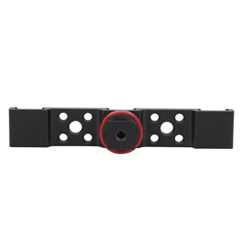 3 in 1 Hot Shoe Mount Adapter, Extension Bar Bracket Stand with 3pcs Hot Shoe Mount for Camera Mobile Phone Rabbit Cage (Black) - color: Black