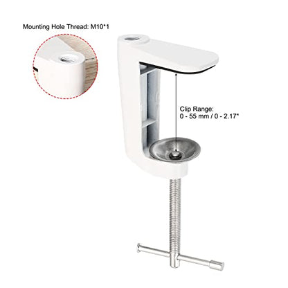 PATIKIL Adjustable Replacement Clamp for Lamps, 2 Pack Universal Adjustable C Shape Desk Table Mount Clamp for Microphone Arm Desk Lamps Stand, White - color: White