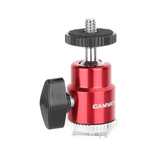 CAMVATE 1/4"-20 Mini Ball Head & Shoe Mount Adapter-3667