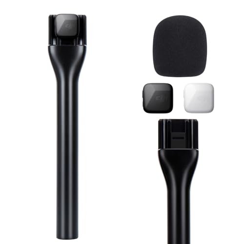 SUNMON Handheld Wireless Mic Stand for DJI Mic Mini with Pop Filter, Holder for Microphone, Interview Handheld Mount Adapter for DJI Mini (Handheld with 1 Pop Filter） - size: Handheld with 1 Pop Filter