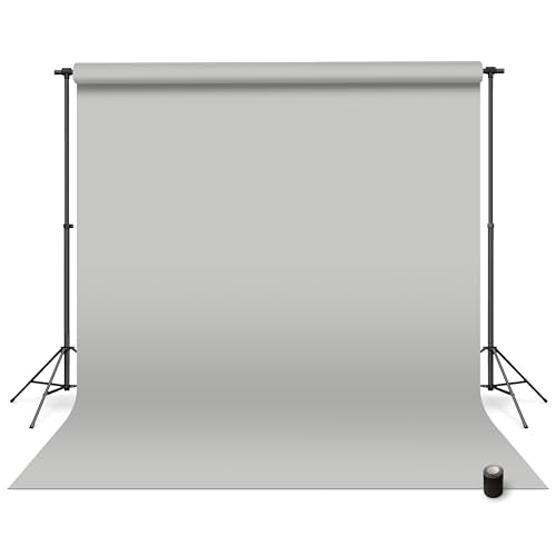 Denny Mfg - Seamless Paper Backdrop for Photoshoot with Free Gaffer Tape – Light Grey Photography Paper Roll Background with Matte Finish for Studio, Video & Content Creation – (86 in x 36 ft) - color: Light Gray, size: 86 in x 36 ft