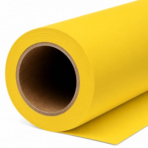 Yizhily Seamless Forsythia Yellow Backdrop Paper Roll, 53" x 16.4', Heavyweight MatteForsythia Yellow Photo Background for Small Studio Headshots, Tabletop Product & Food Photography - color: Forsythia Yellow, size: 53" x16.4'