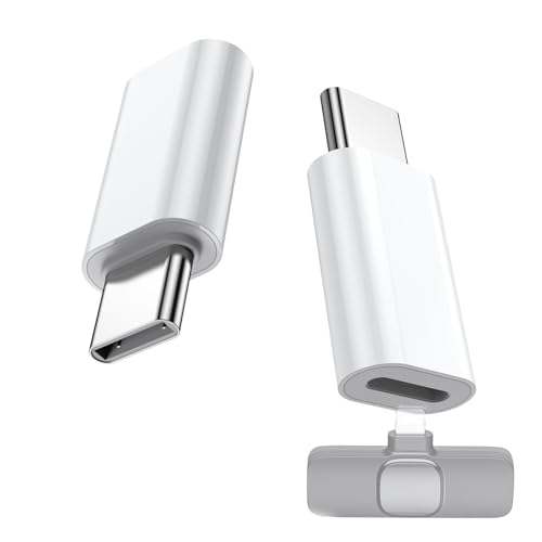 2 Pack Type C to Lightning Microphone Adapter for Lavalier Microphone, USB C Male to Lightning Female Converter for charging your phone,Such as iPhone17/16/15 series, iPad, Not for headphones and data - style: 2 pack