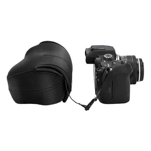 KIWIFOTOS Neoprene Mirrorless Camera Sleeve Case for Canon EOS R7 R10 +18-45mm Lens Nikon Z5 z5II Z6 Z6III +24-50mm Lens Z50II +16-50mm Lens Camera Pouch - color: Neoprene Camera Sleeve Black